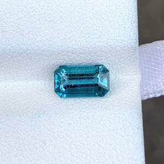 0.97 Ct Intense Blue Aquamarine Emerald Cut