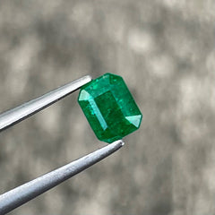 0.62ct Rich Green Zambian Emerald Emerald Cut 