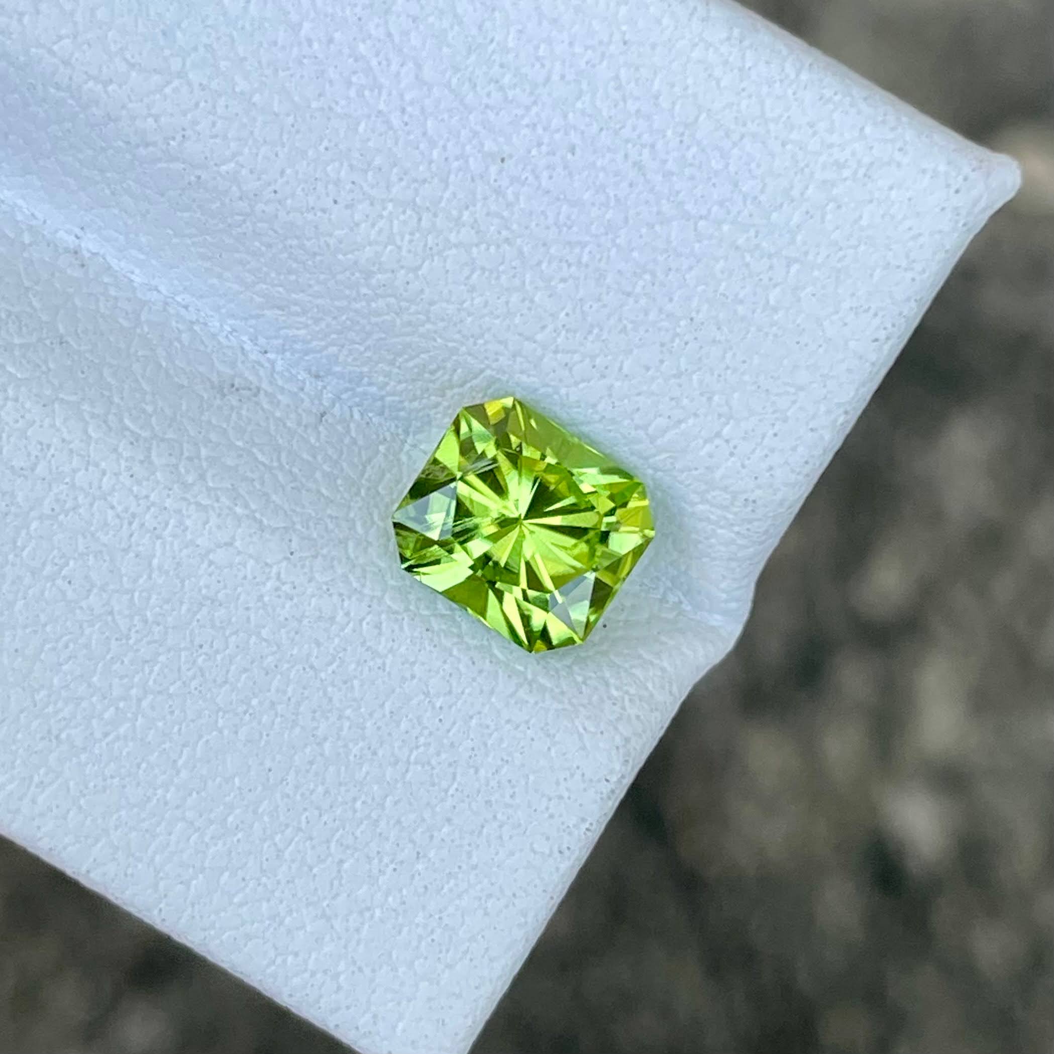 1.55 Carats Peridot Stone Custom Cut