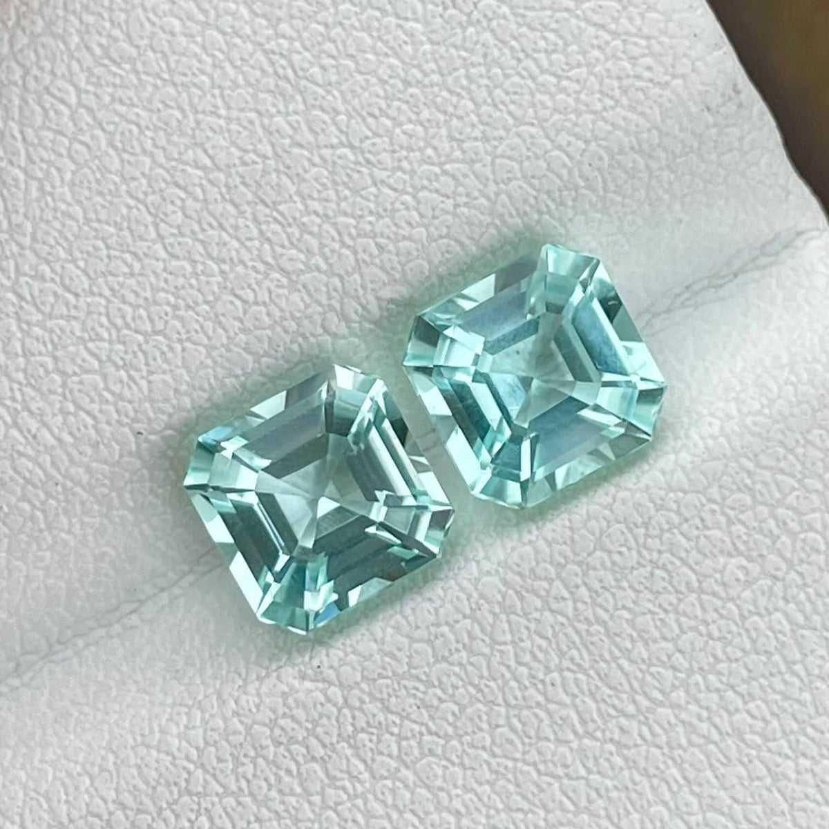 3.51 Carats Sea Foam Aquamarine Pair