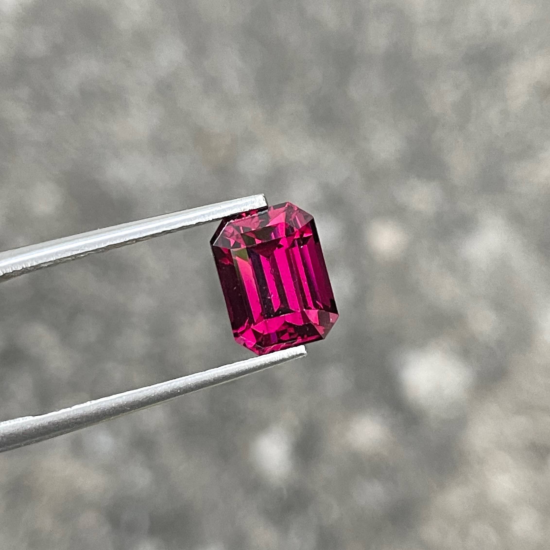 3.30 Carats Garnet Stone Emerald Cut