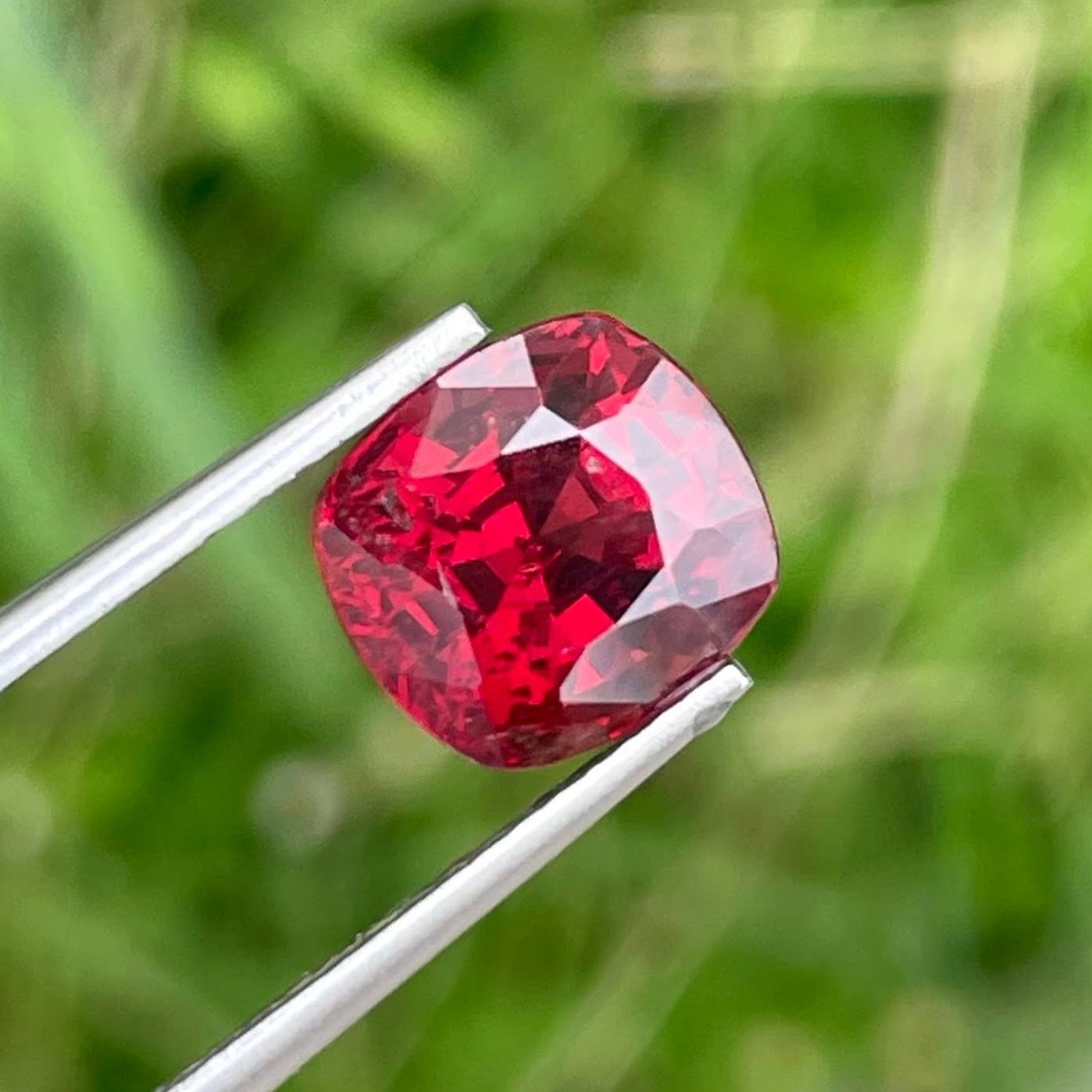 4 Carats Red Tanzanian Cushion Garnet