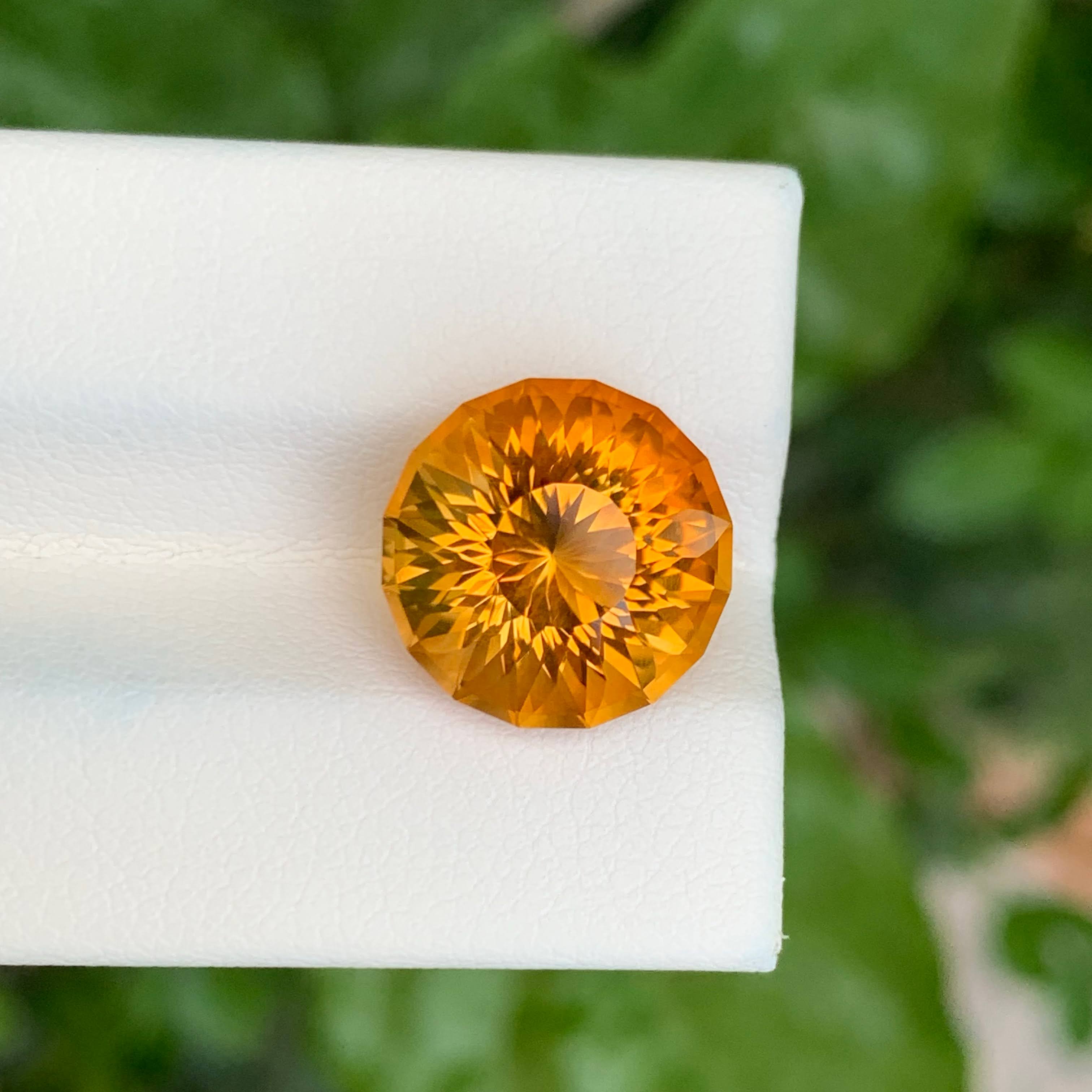 7.05 Carats Fire Citrine Stone Round 