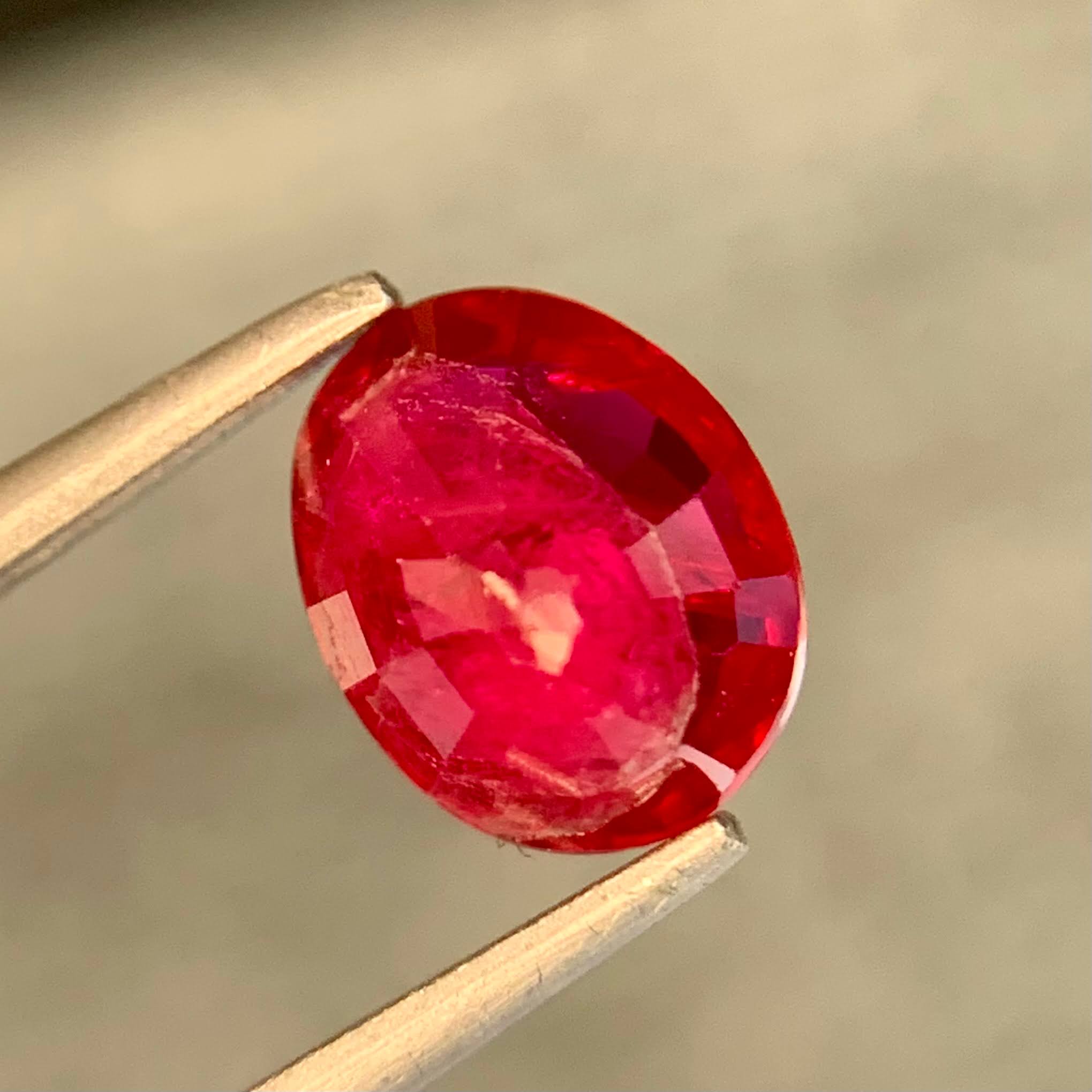 1.54ct Natural Red Ruby Oval Cut