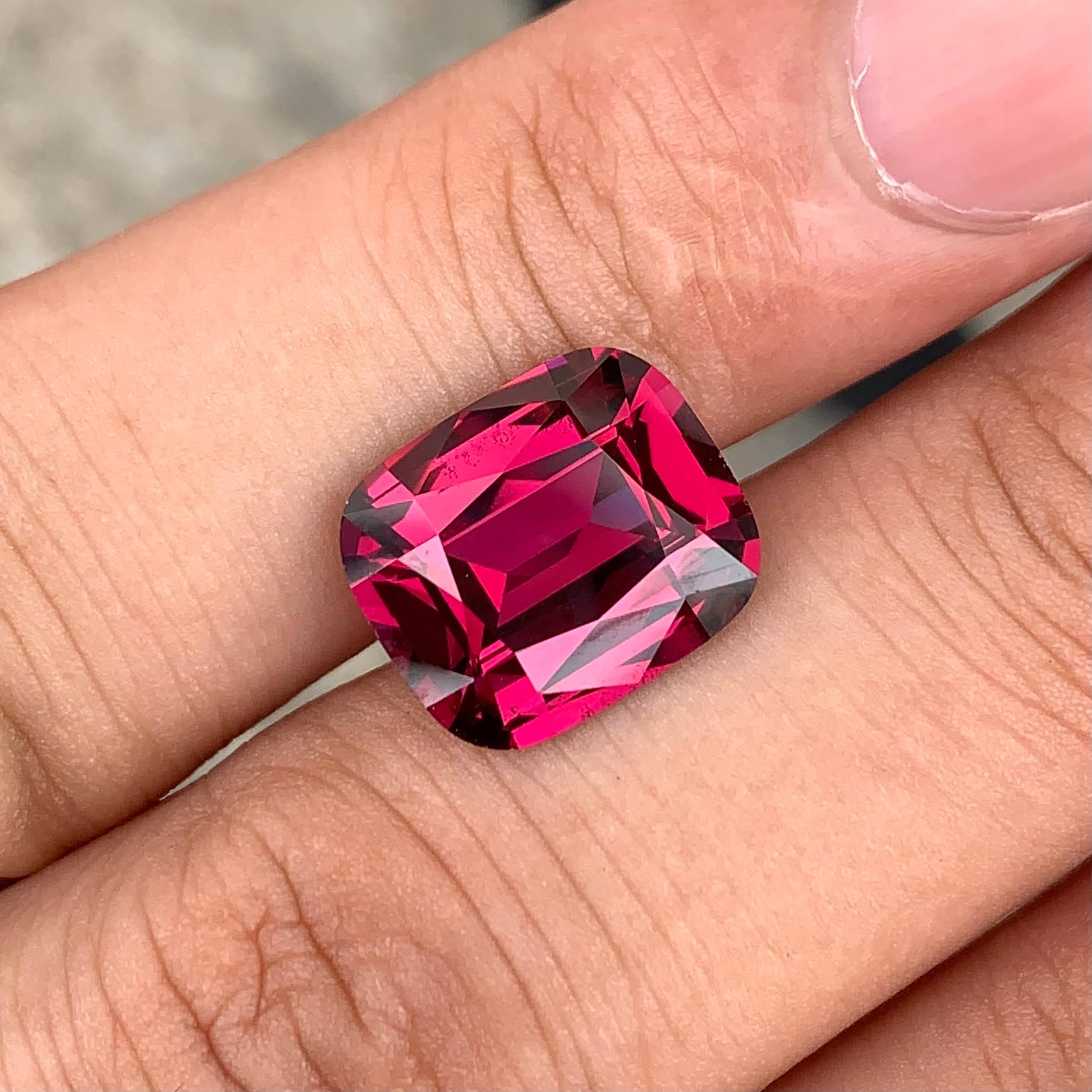 7.47ct Rose Pink Garnet Cushion Cut
