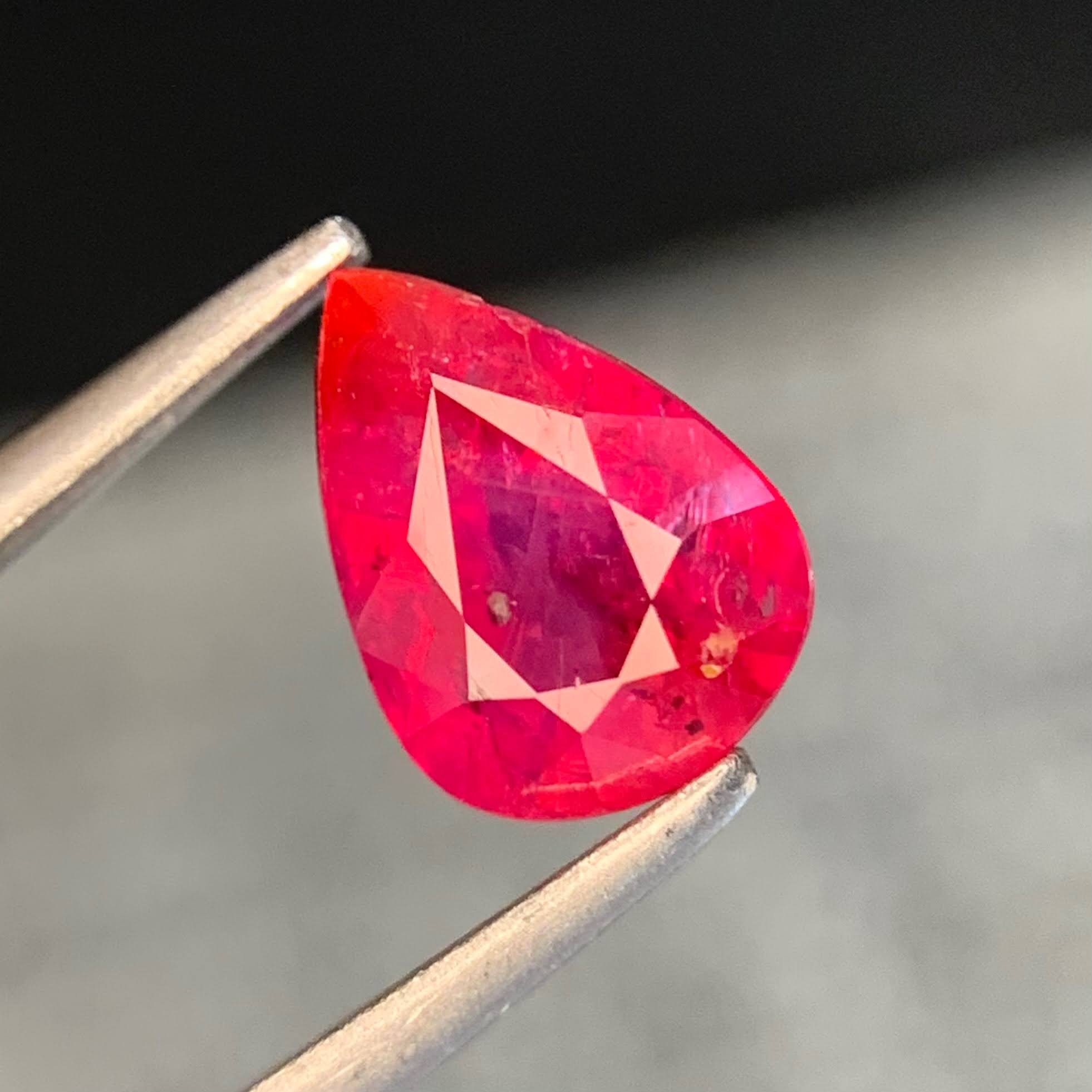 1.44ct Pinkish Red Ruby Pear