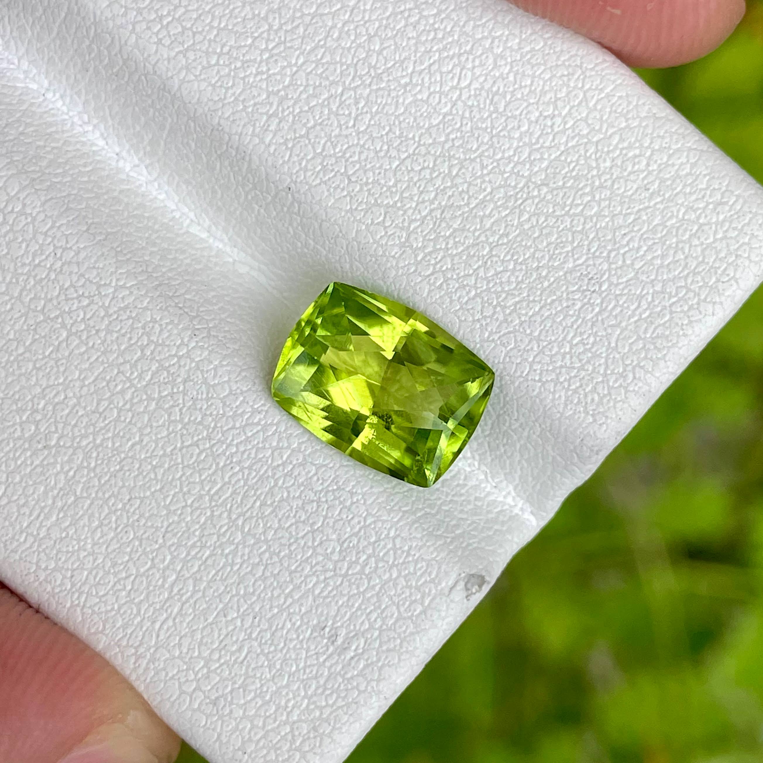 3.53 Carats Peridot Stone Custom Cut