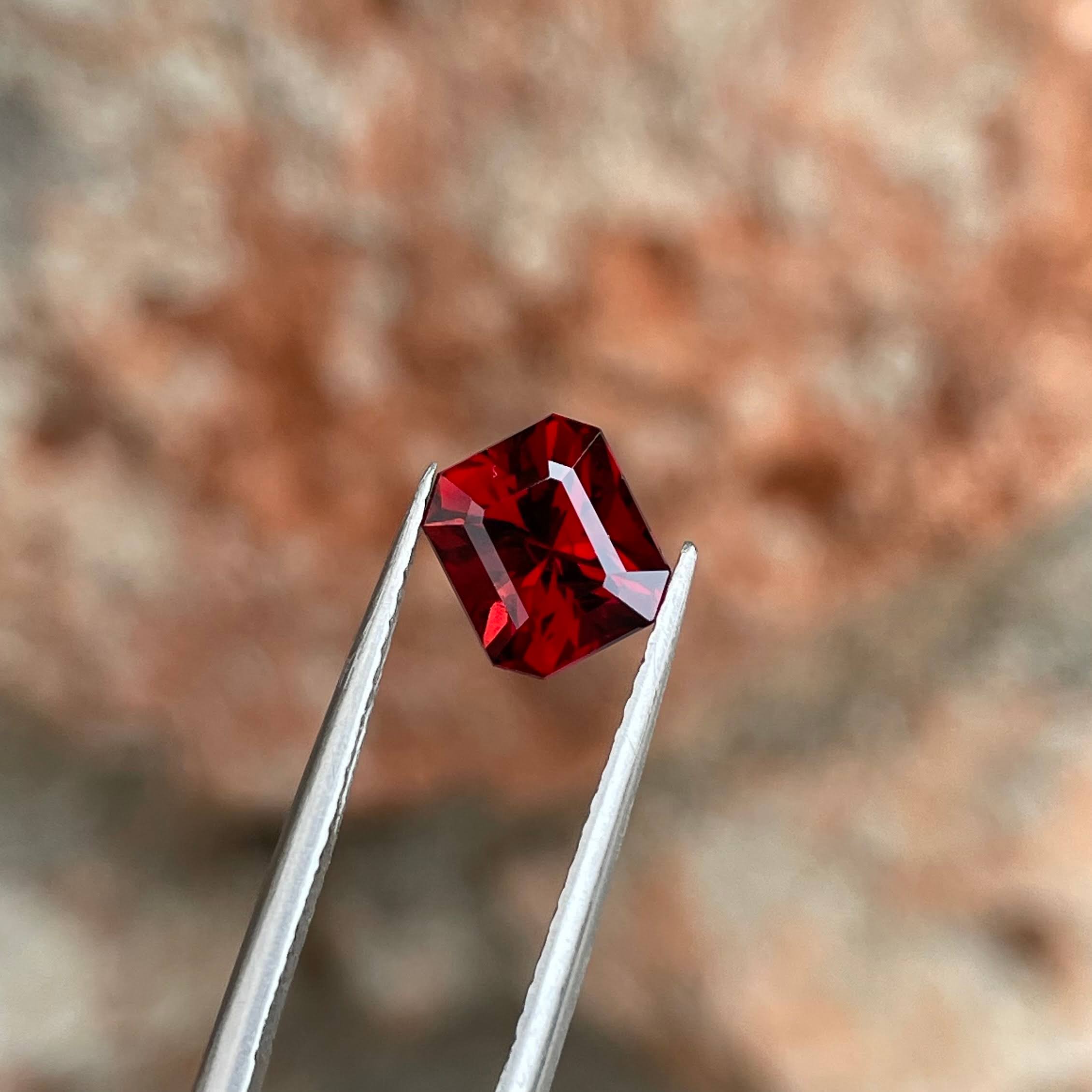 1.95 Carats Red Garnet Emerald Stone