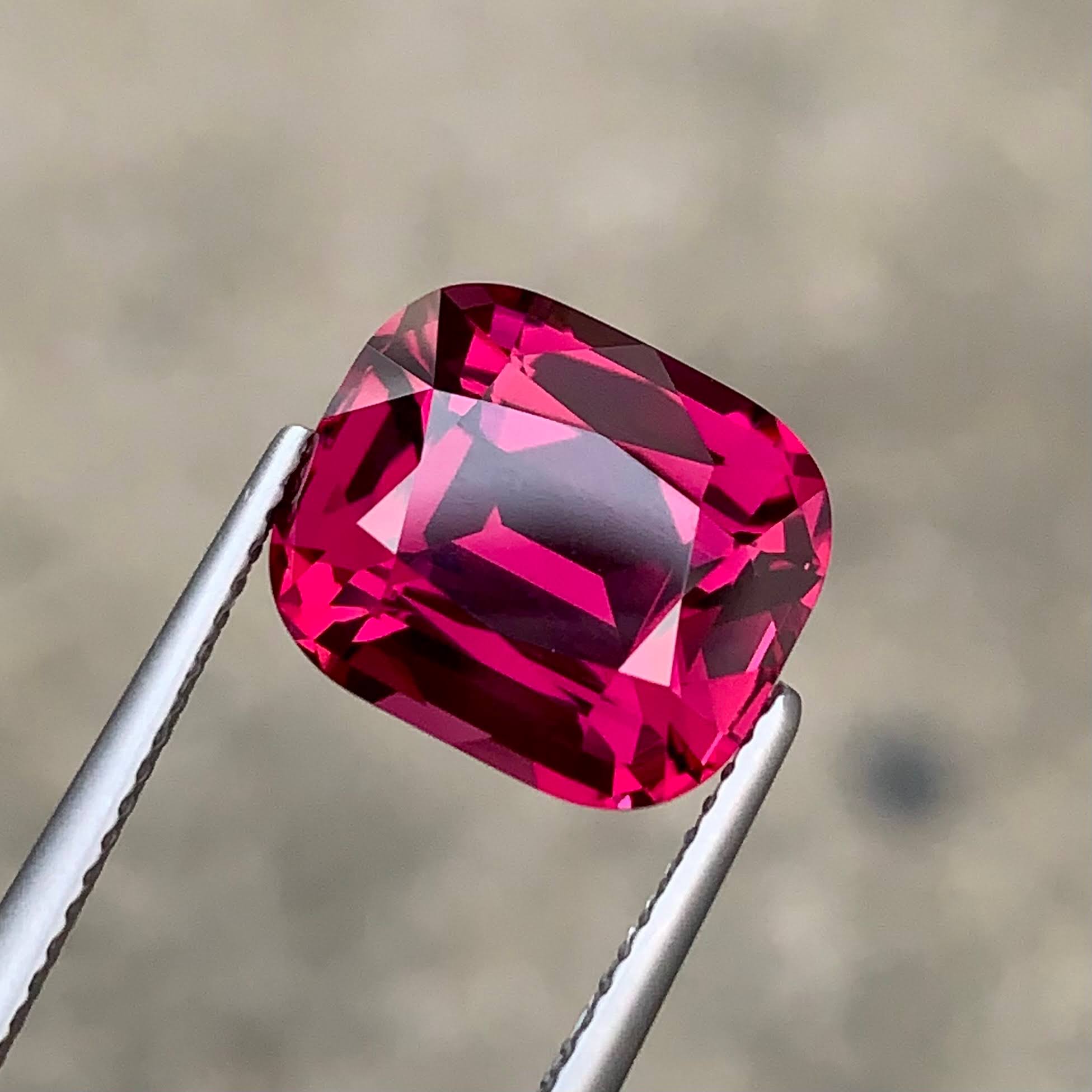 8.15ct Vibrant Pinkish Red Garnet Cushion