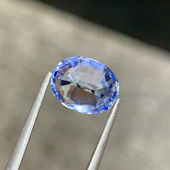 3.06 Ct Light Cornflower Blue Sapphire Oval