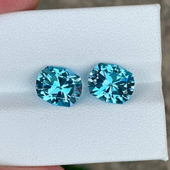 5.75 Carats Swiss Blue Topaz Pair