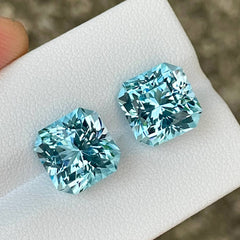 15.82 Carat Light Blue Topaz Pair Gems