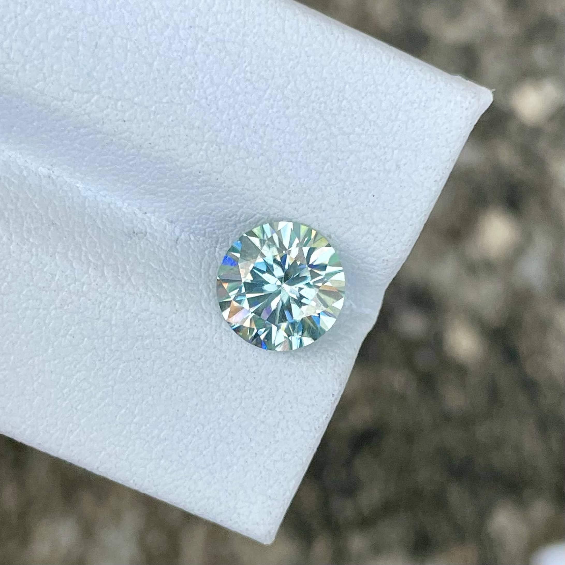 1.80 Carats Round Lab Grown Moissanite