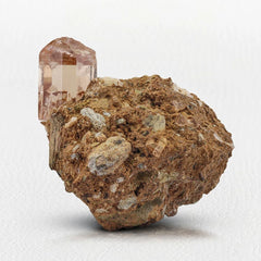 Brown Topaz Crystal on Calcite Matrix