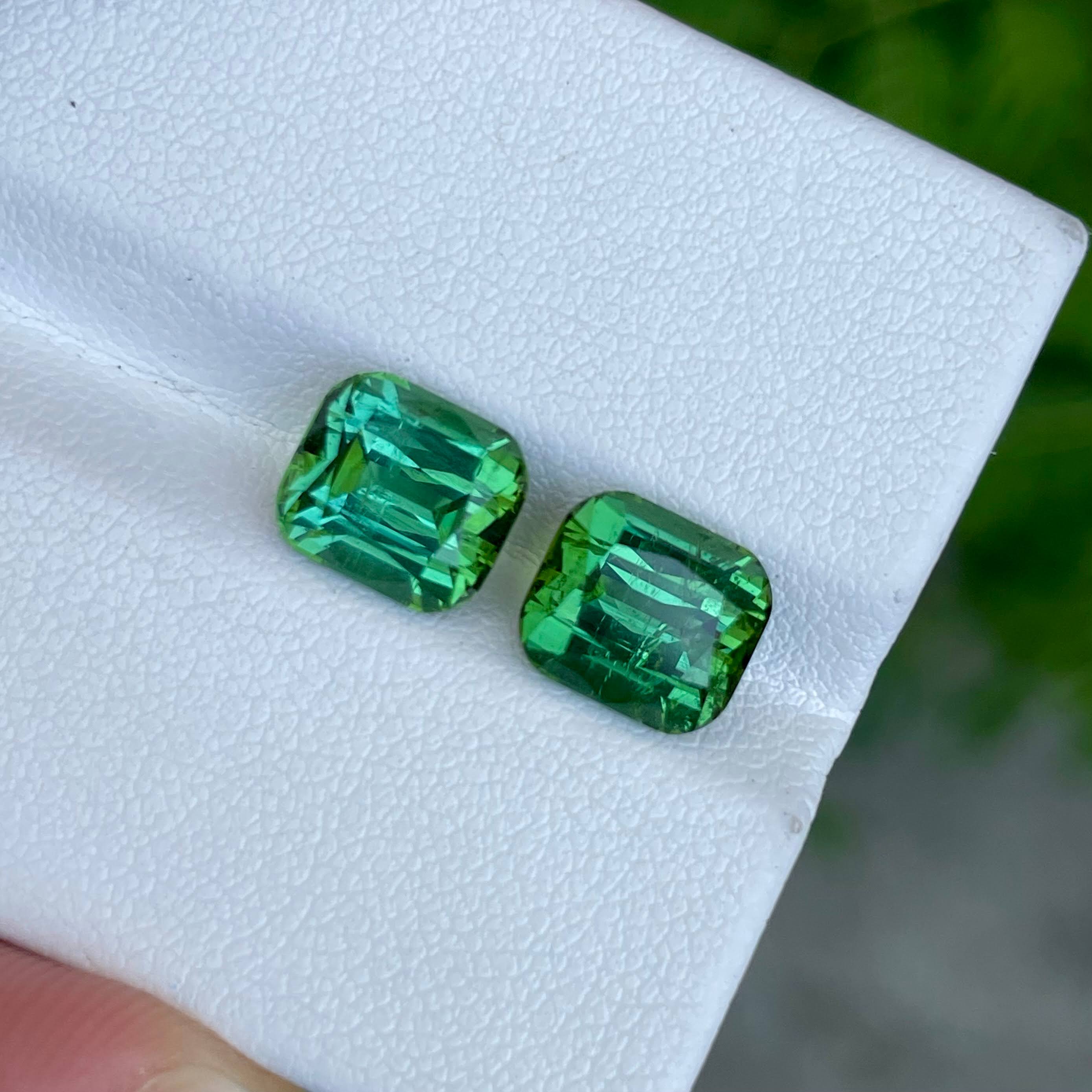 6.46 Carat Mint Green Tourmaline Pair