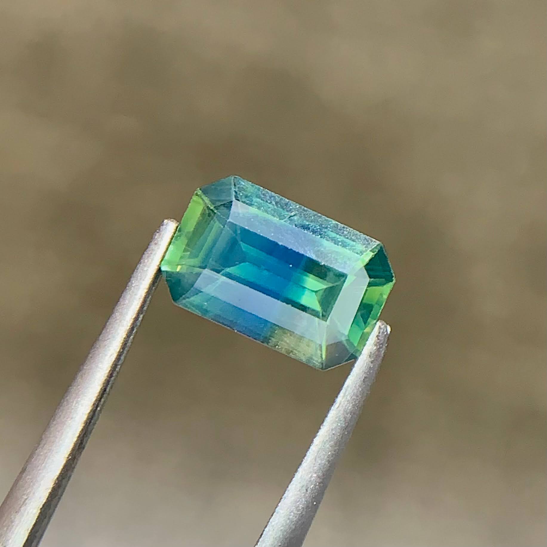 1.21Ct Teal Sapphire Emerald Cut