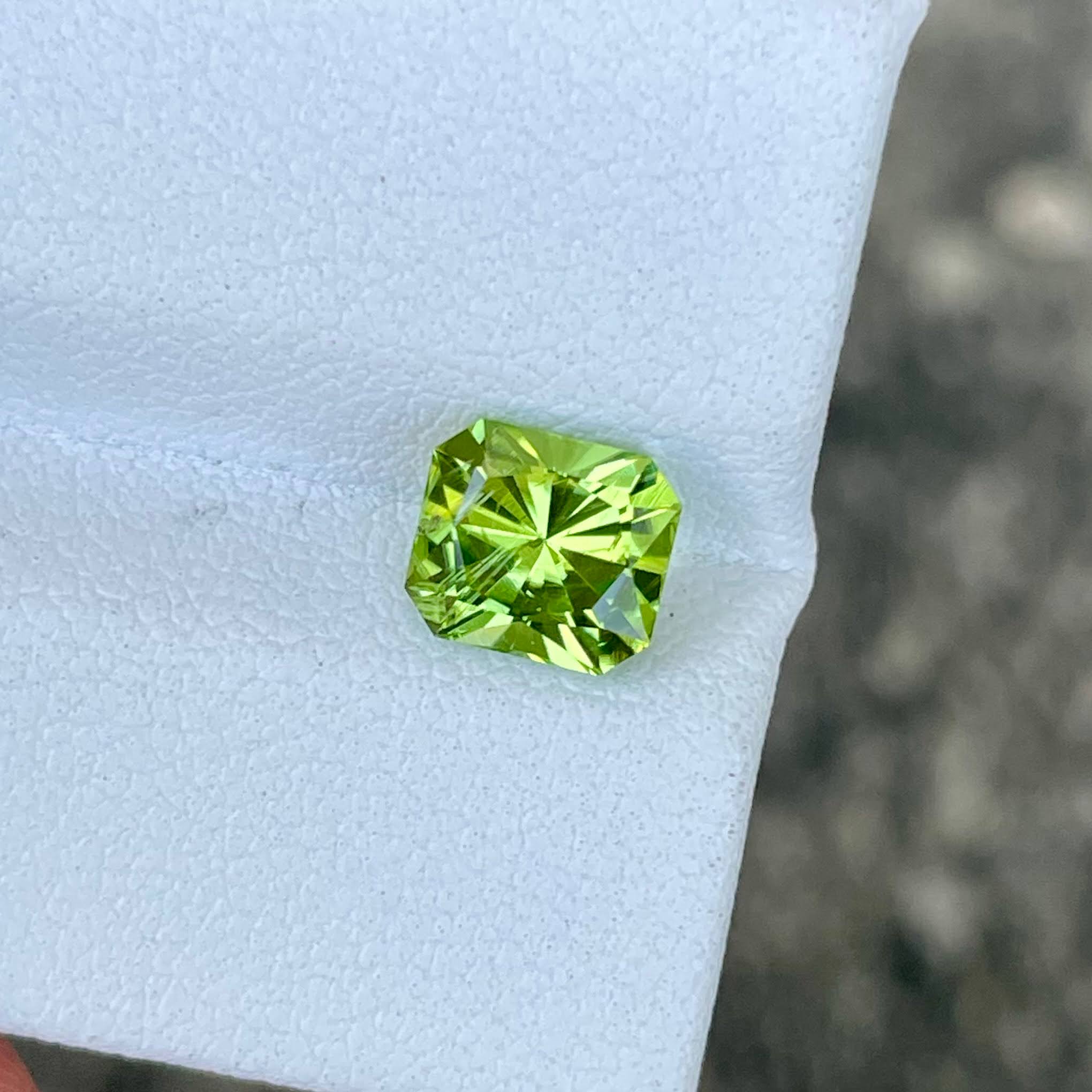 1.55 Carats Peridot Stone Custom Cut