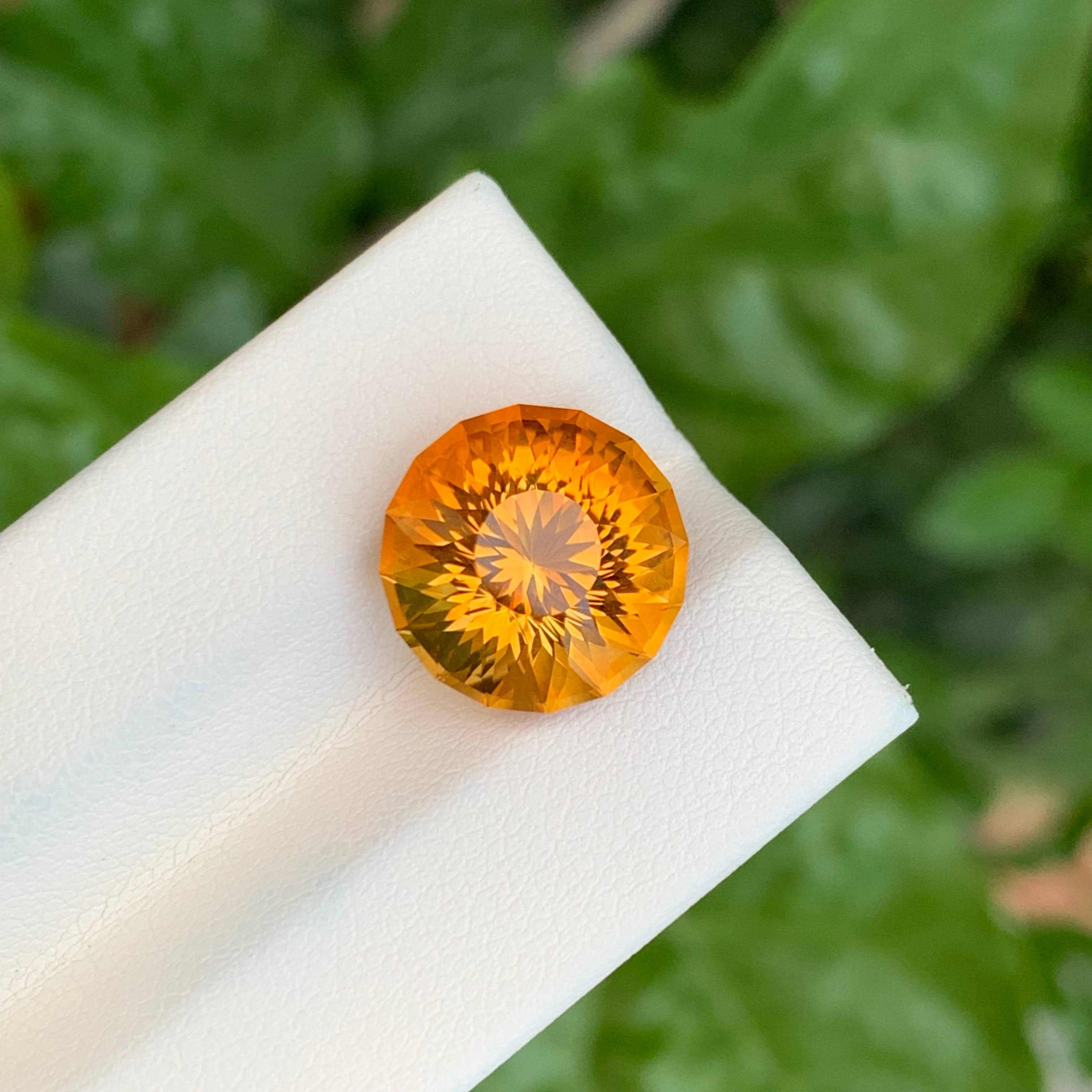 7.05 Carats Fire Citrine Stone Round 