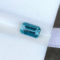 0.97 Ct Intense Blue Aquamarine Emerald Cut