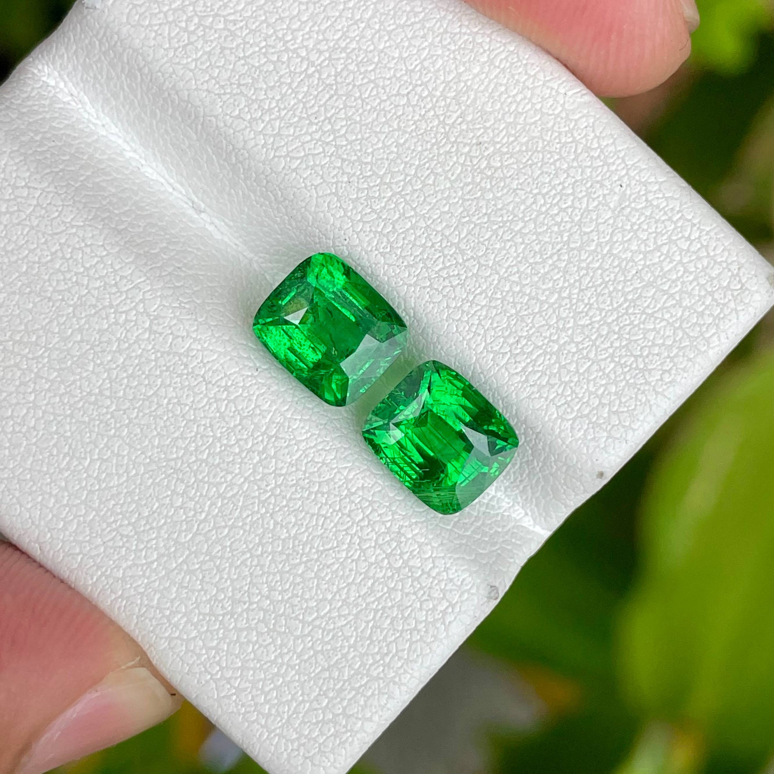 6.05 Carats Tsavorite Garnet Pair Gems