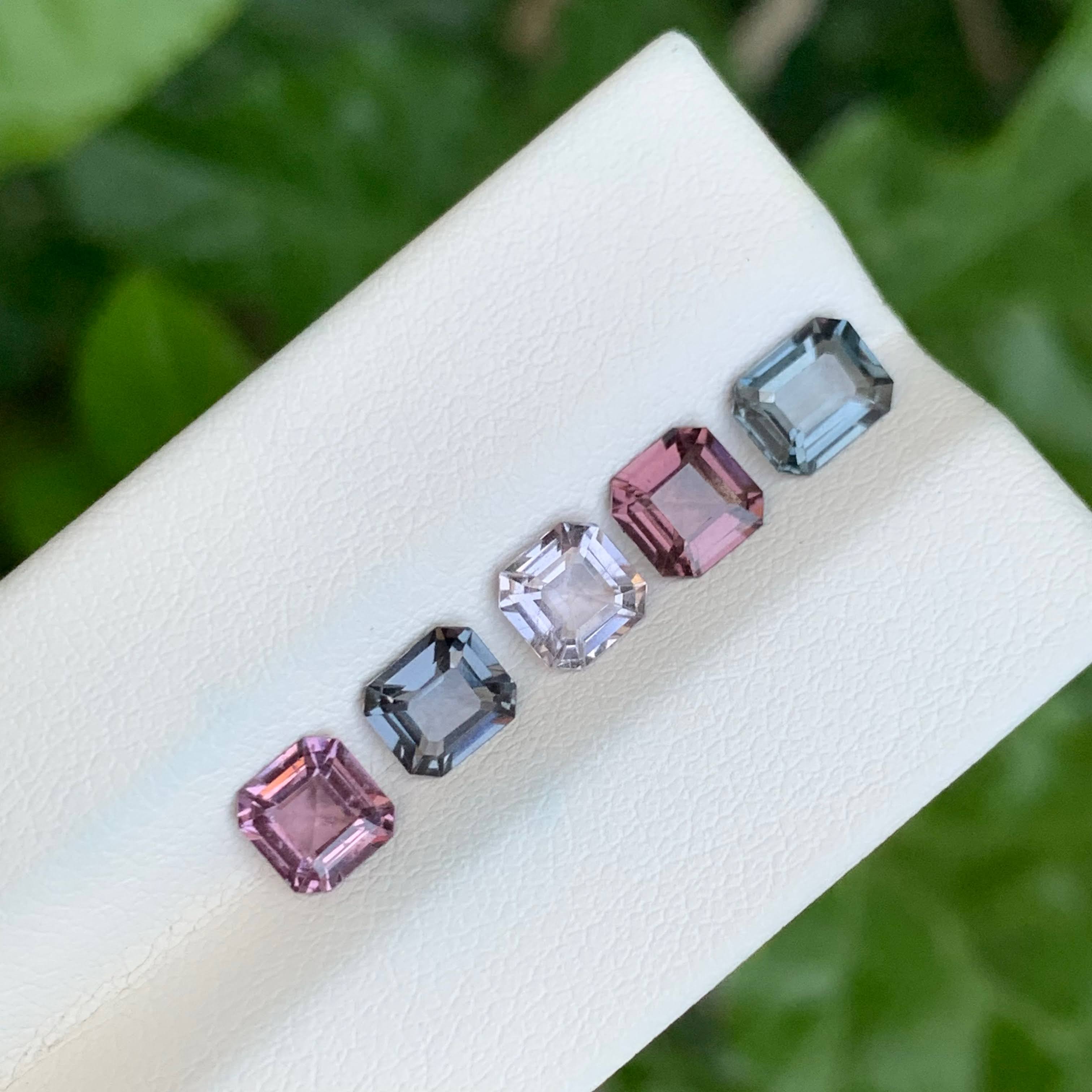 3.50 carats Multi Color 5 Piece Spinel Gems Lot