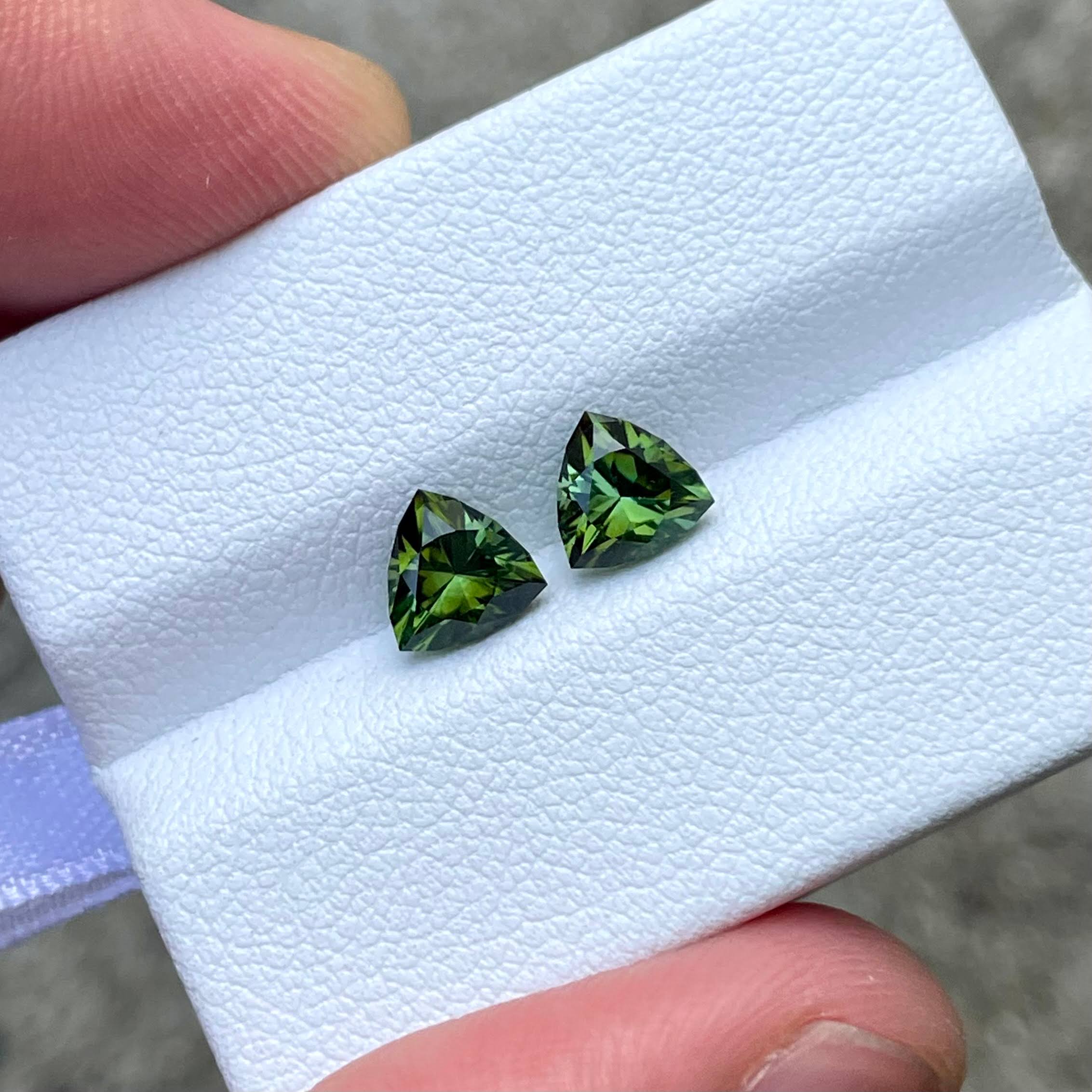 1.80 Carats Olive Tourmaline Gem Pair