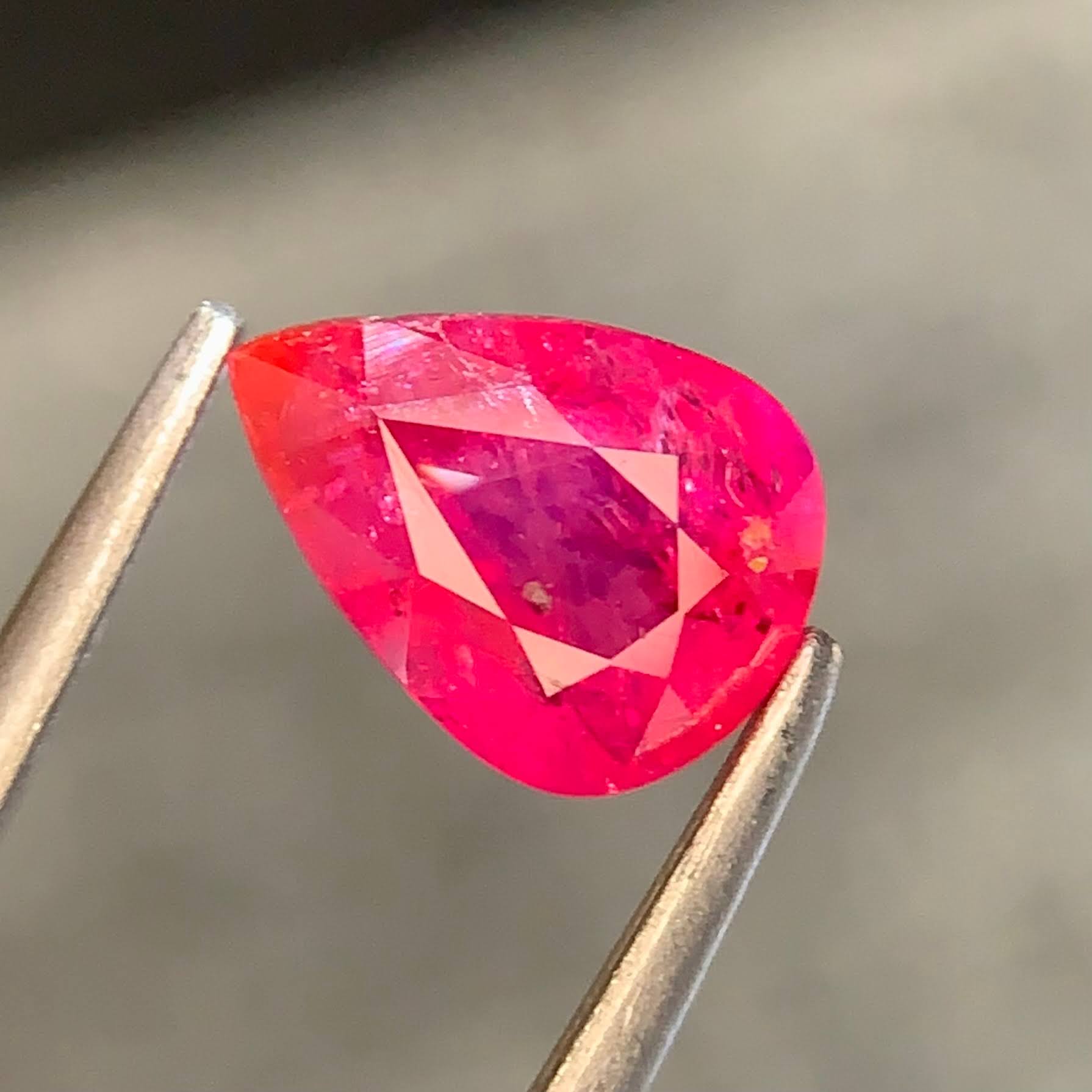 1.44ct Pinkish Red Ruby Pear