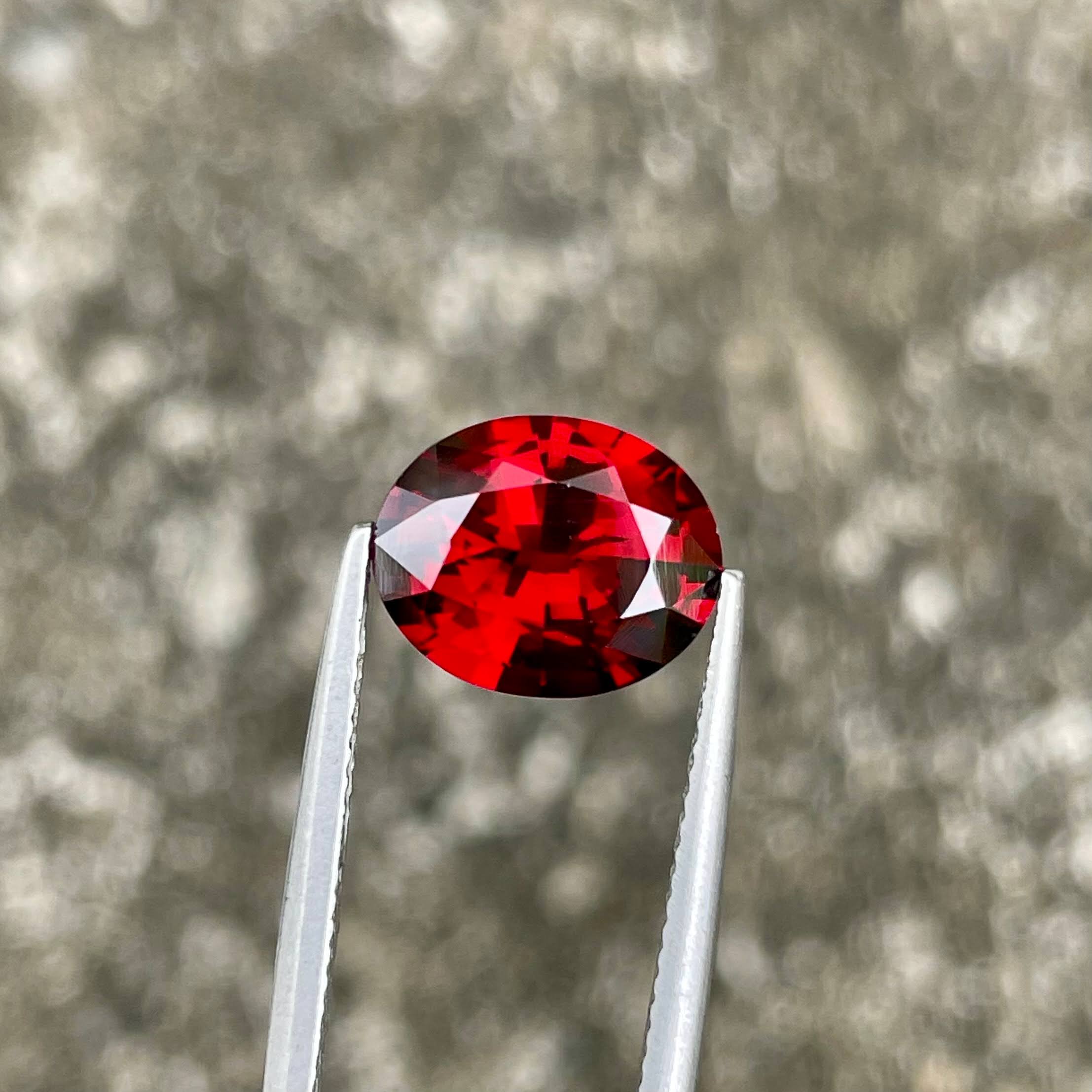 3.97 Carats Deep Red Garnet Gemstone
