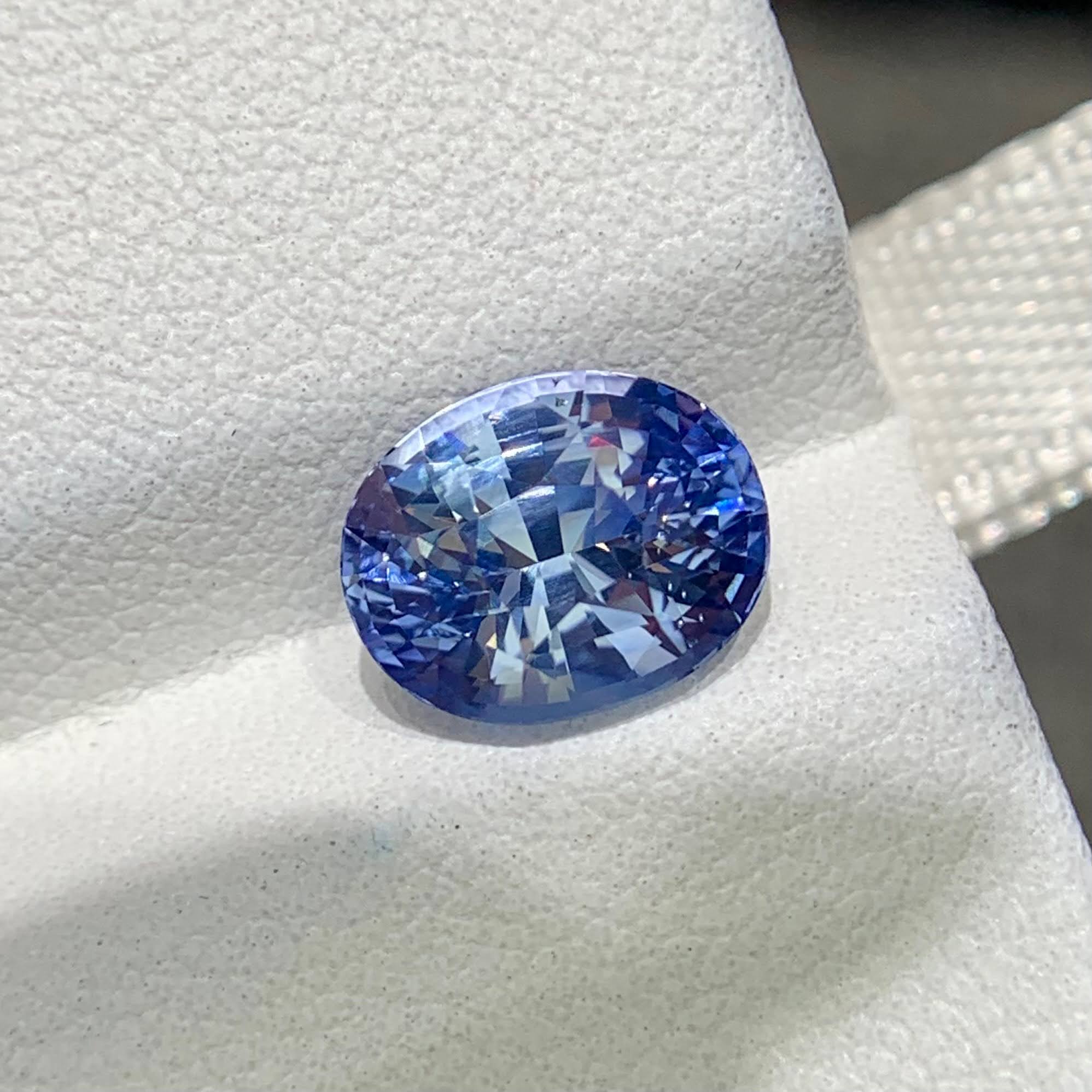 3.06 Ct Light Cornflower Blue Sapphire Oval