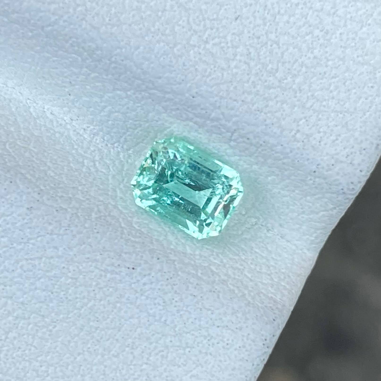 0.79ct Light Green Emerald Emerald Cut