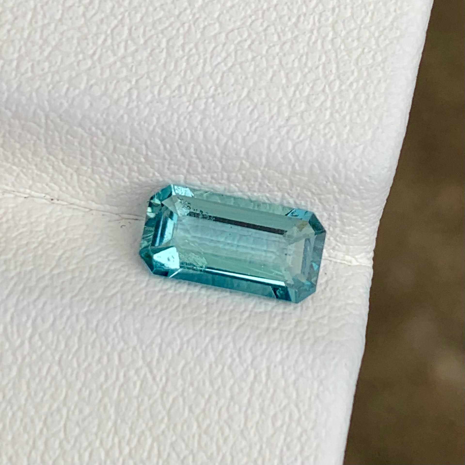 1.02ct Intense Blue Aquamarine Emerald Cut