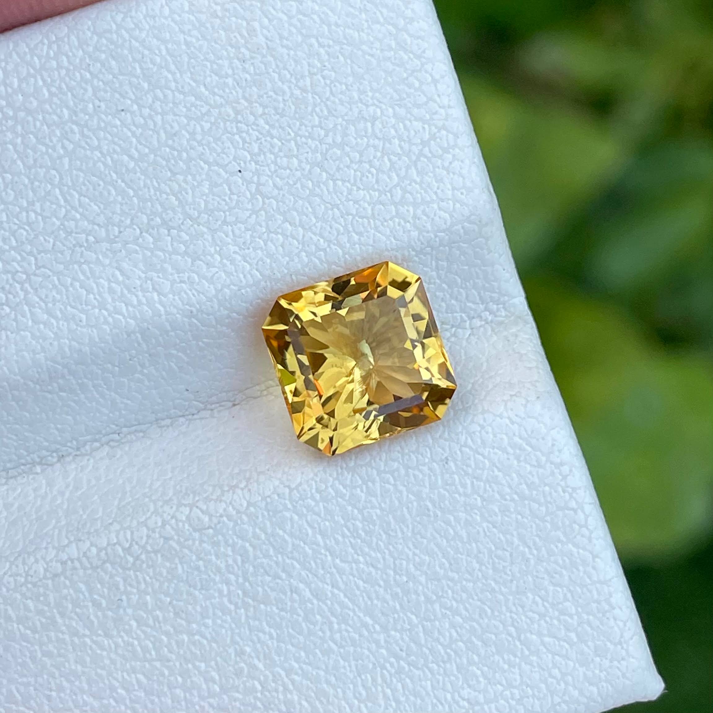 2.55 Carats Citrine Stone Asscher Cut