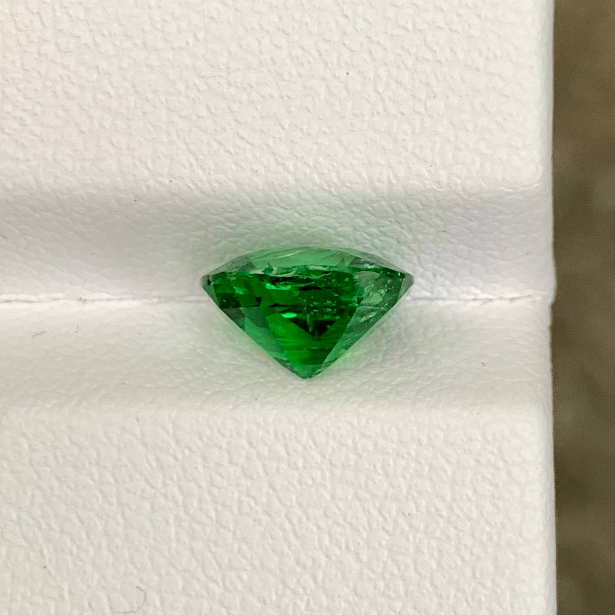 2.82 Carats Verdant Green Tsavorite Garnet Cushion Cut from Tanzania
