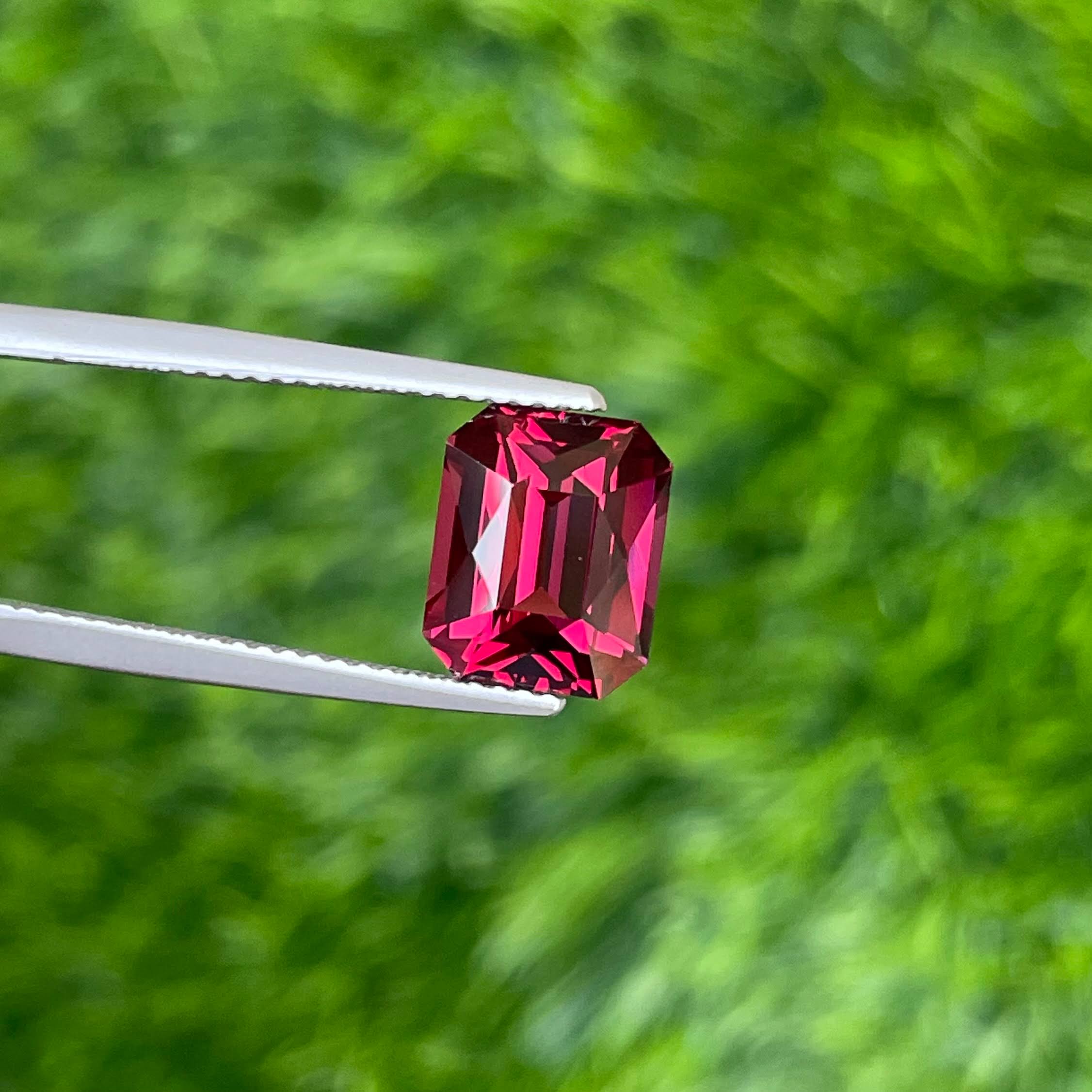 3.75 carats Pinkish Red Garnet Scissors Cut Natural Tanzanian Gemstone
