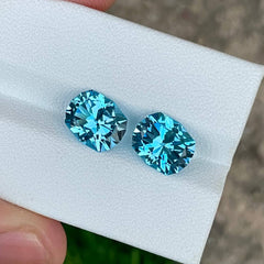 5.75 Carats Swiss Blue Topaz Pair