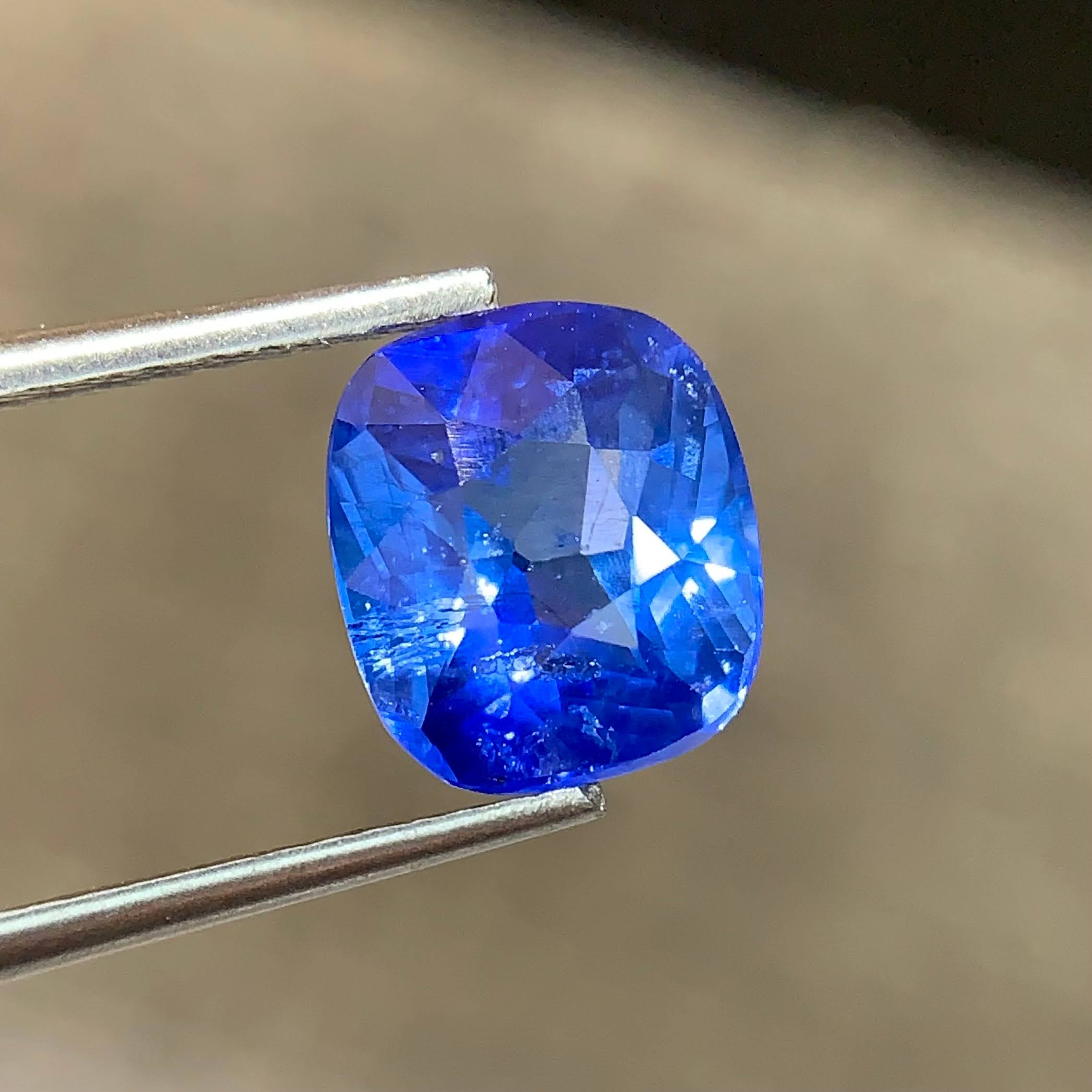 3.48ct Certified Blue Sapphire Cushion Cut