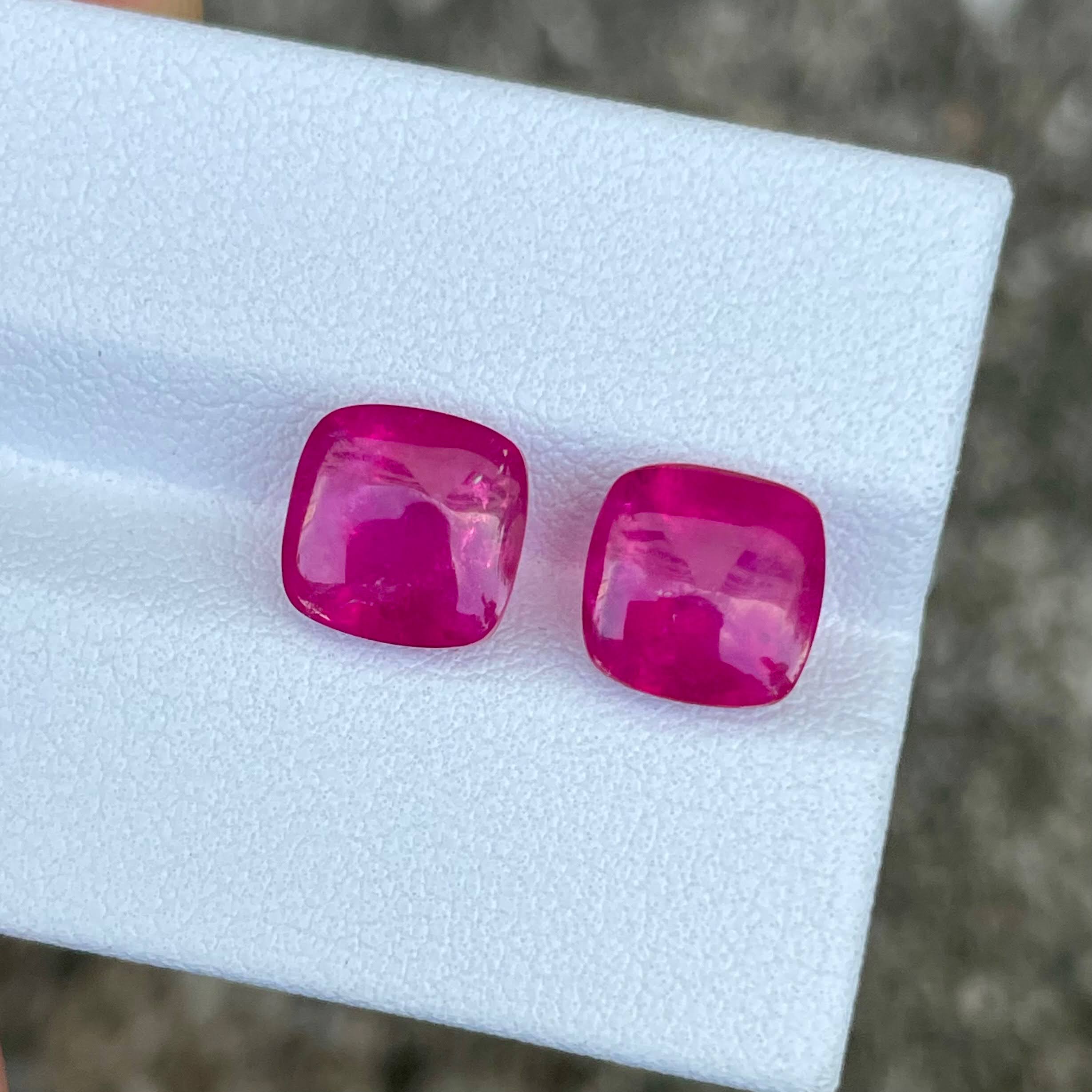 6.24 Carats Rubellite Sugar-Loaf Pair