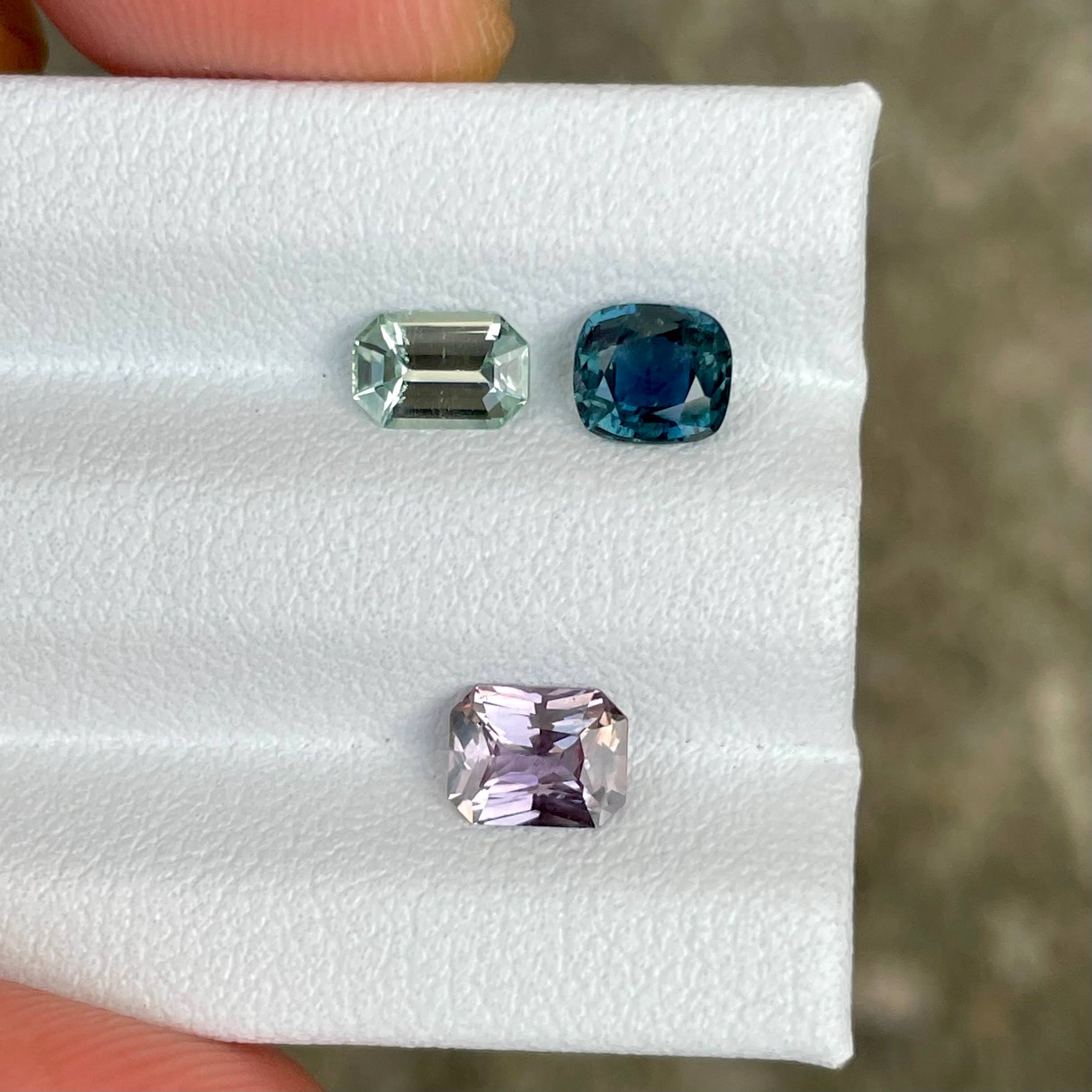 2.10 Carats 3 Piece Sapphire Gems Lot