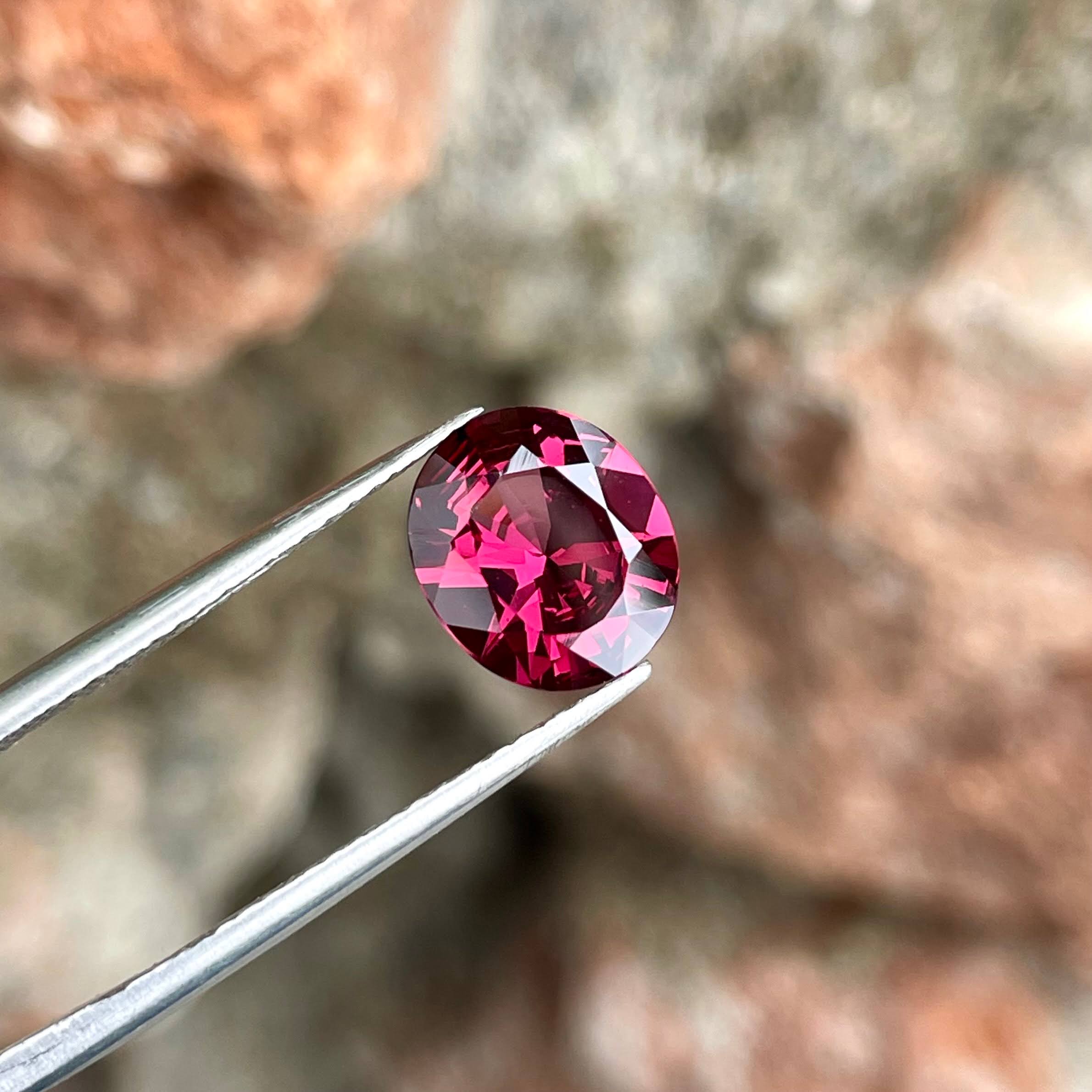 2.35 Carat Reddish Pink Garnet Stone