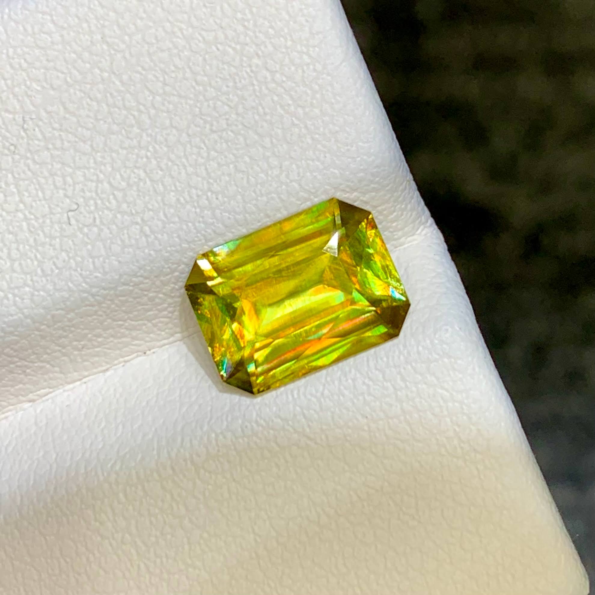 3.37ct Rainbow Sphene Radiant Cut