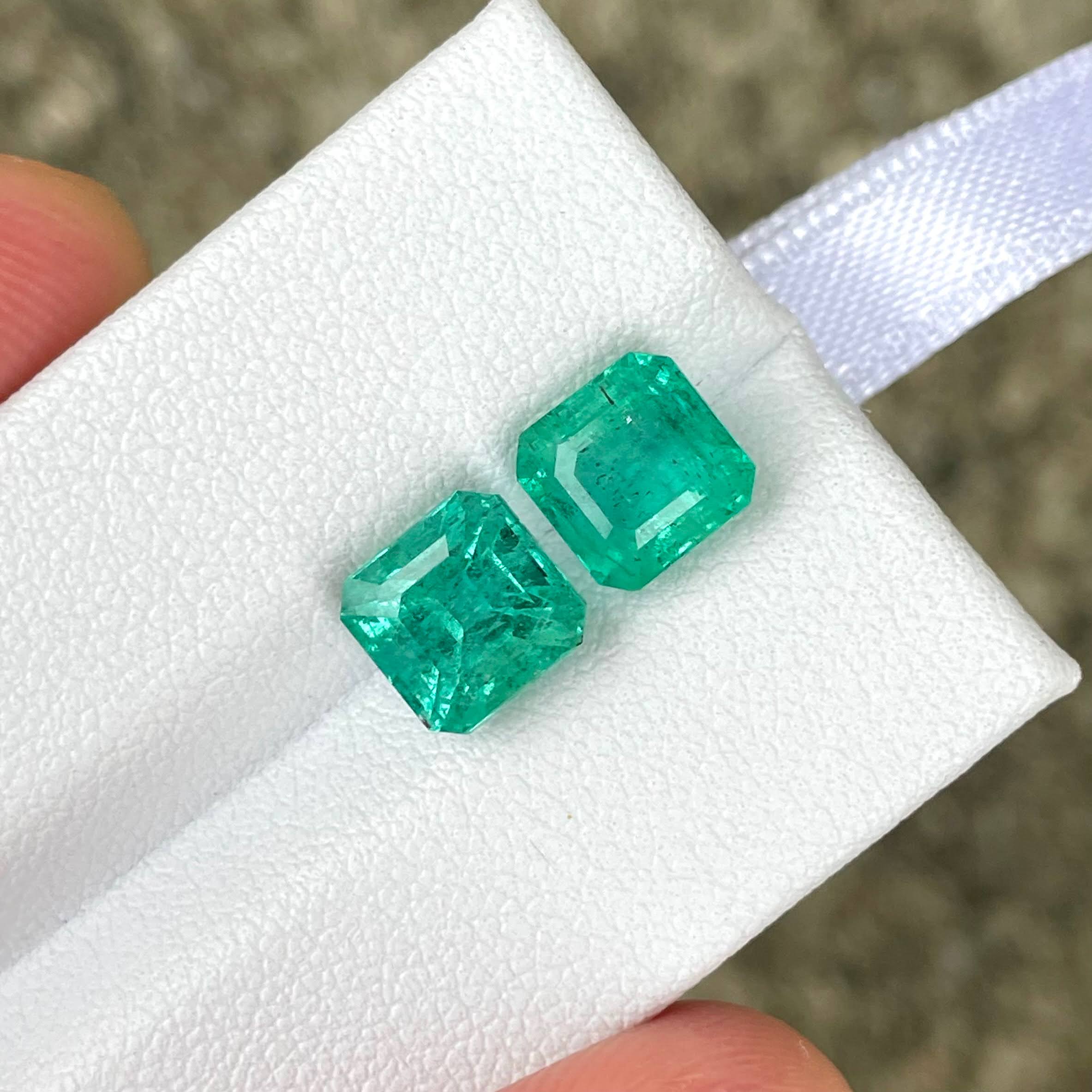 4.75 Carats Emerald Pair Asscher Cut