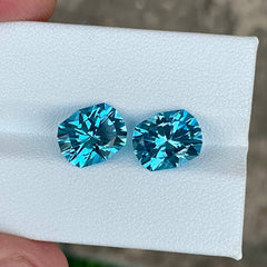 6.65 Carats Swiss Blue Topaz Pair