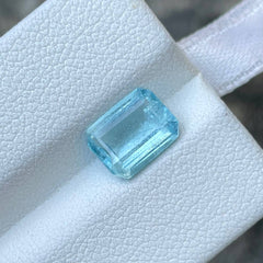 1.87ct Deep Blue Aquamarine Emerald Cut