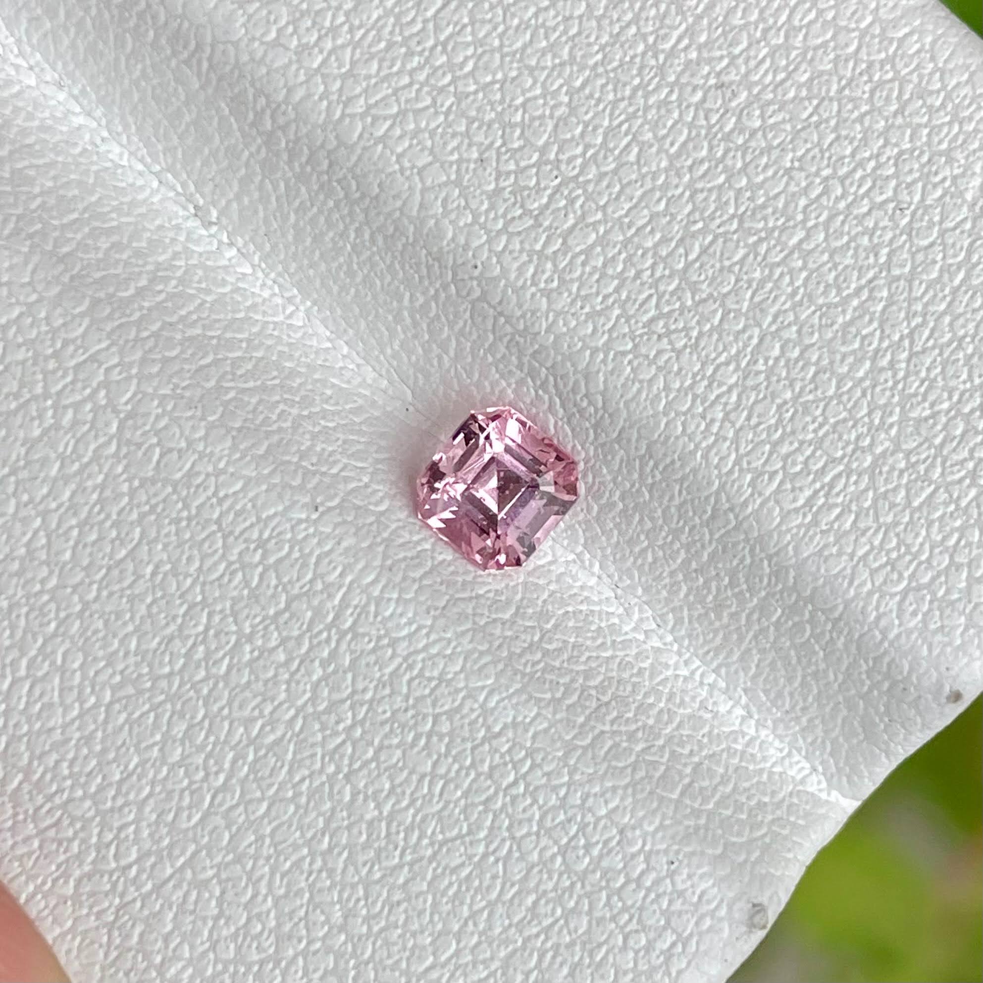 0.56 Carats Pink Spinel Stone Asscher Cut