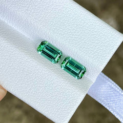 1.75 Carat Mint Green Tourmaline Pair