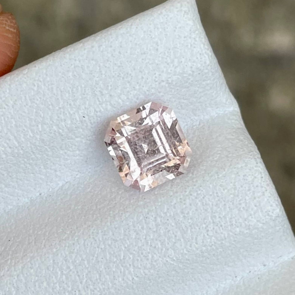 1.39 Carats Peachy Topaz Asscher Cut