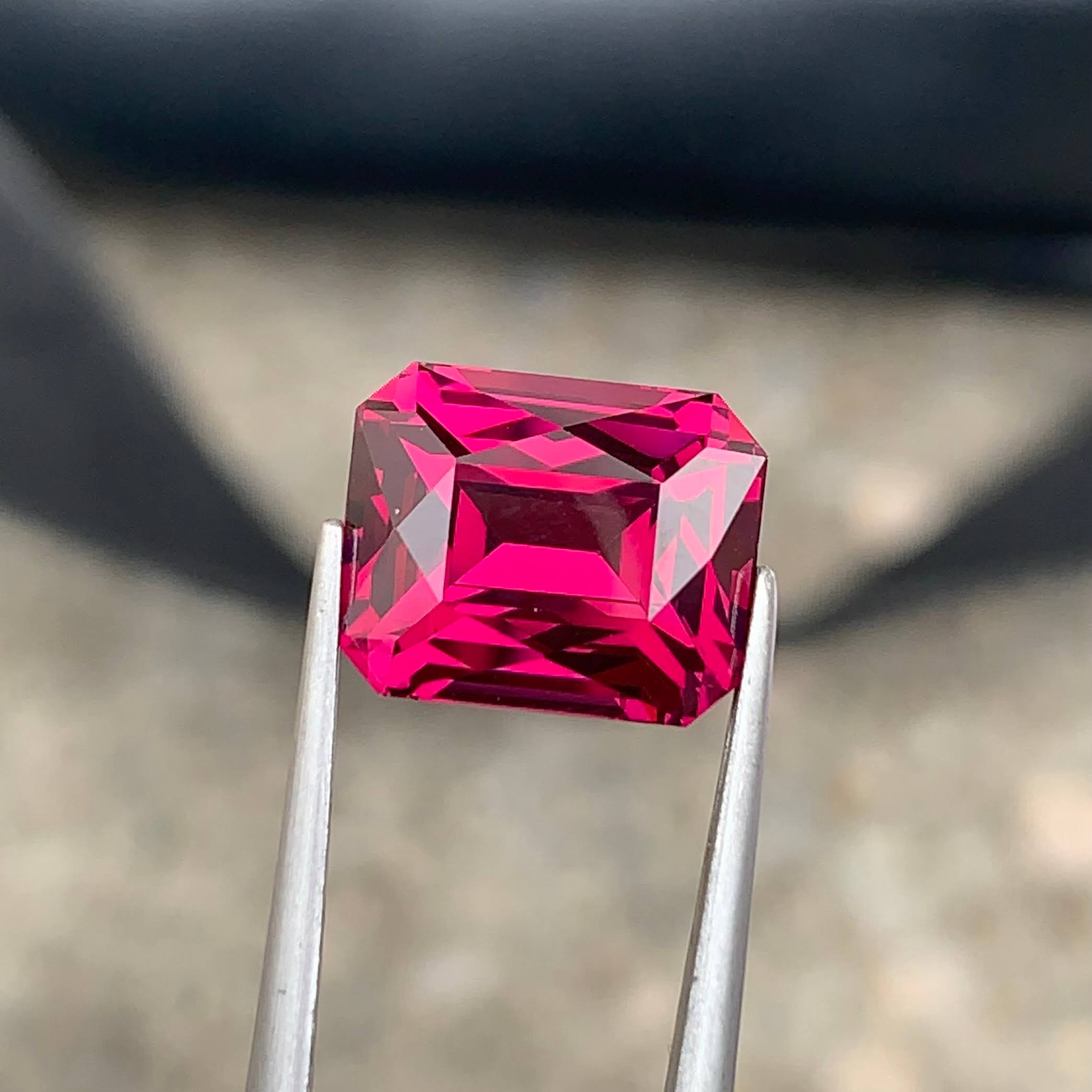 7.79ct Rose Color Garnet Radiant Cut