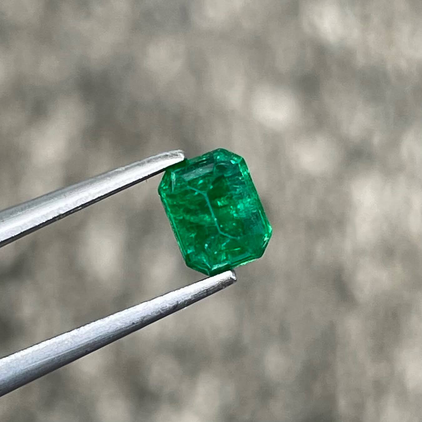 0.62ct Rich Green Zambian Emerald Emerald Cut 