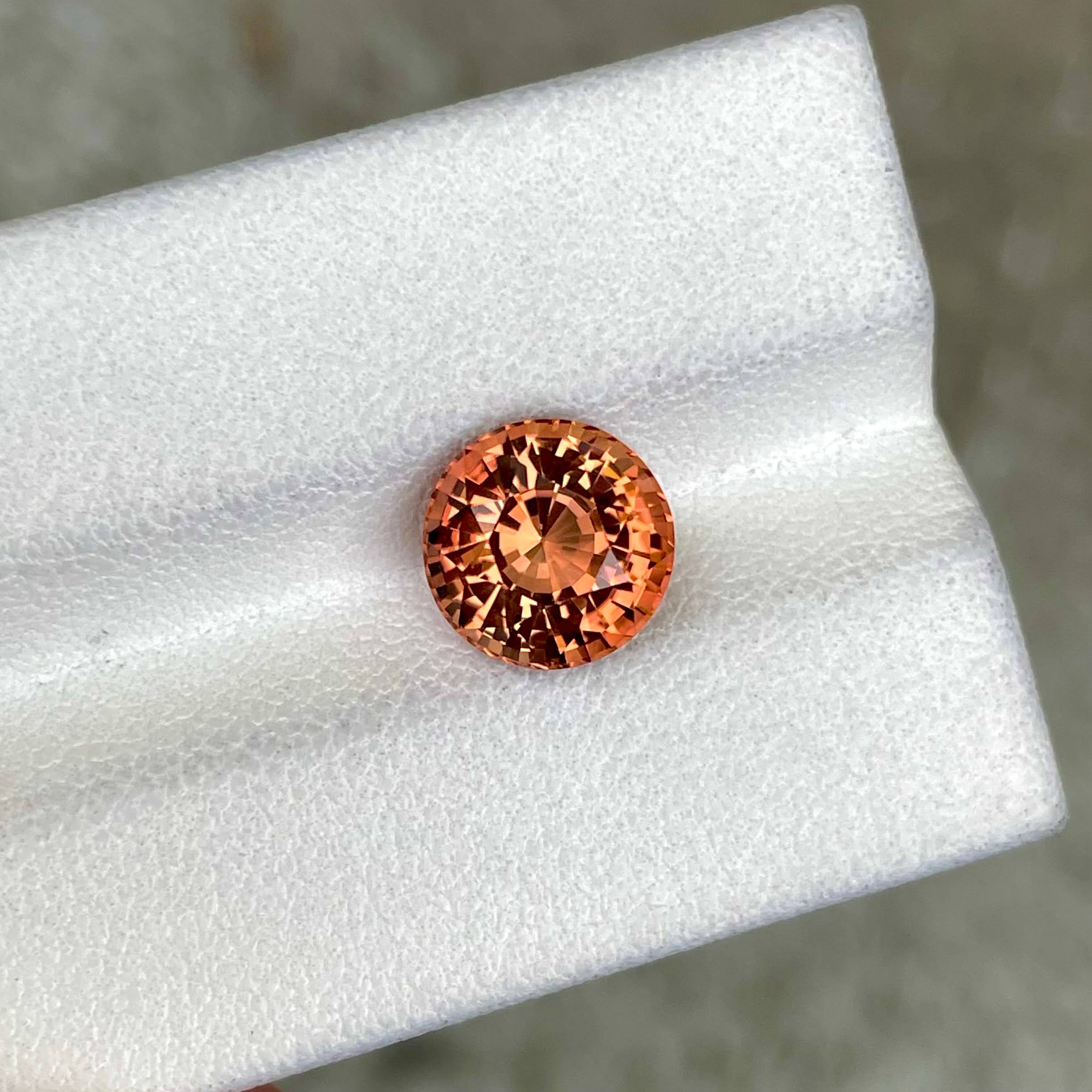 3.31 Carat Round Sunset Tourmaline Gem 