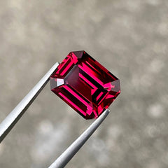 4.59 Carats Red Garnet Emerald Cut 